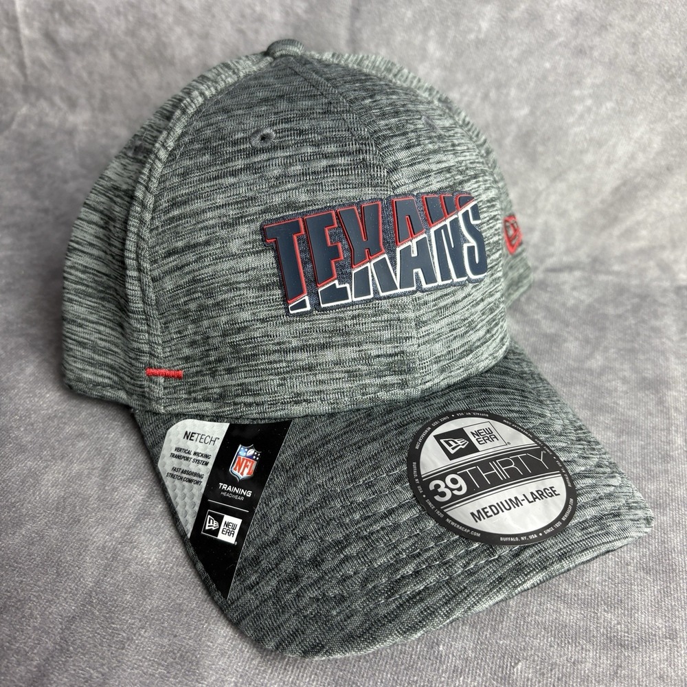 Houston Texans New Era 39Thirty M/L Grey‎ Red Training Headwear NETECH NFL NEW